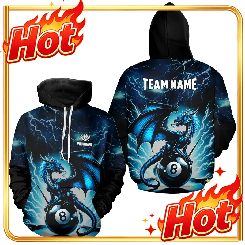 3D Printing Custom - 2025 Nieuwe biljart grafische hoodies voor