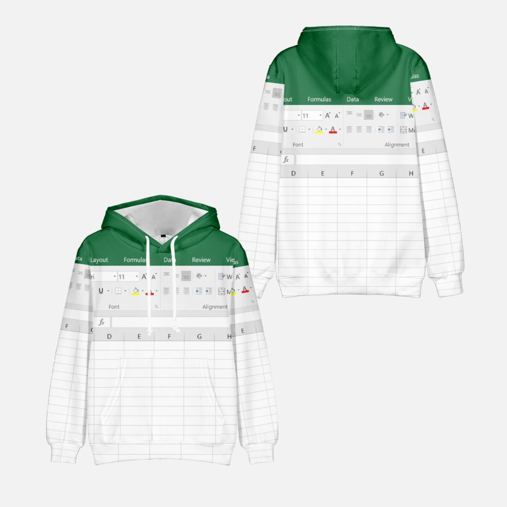 3D Printing Online Service - Casual Excel Hoodie Voor Mannen En